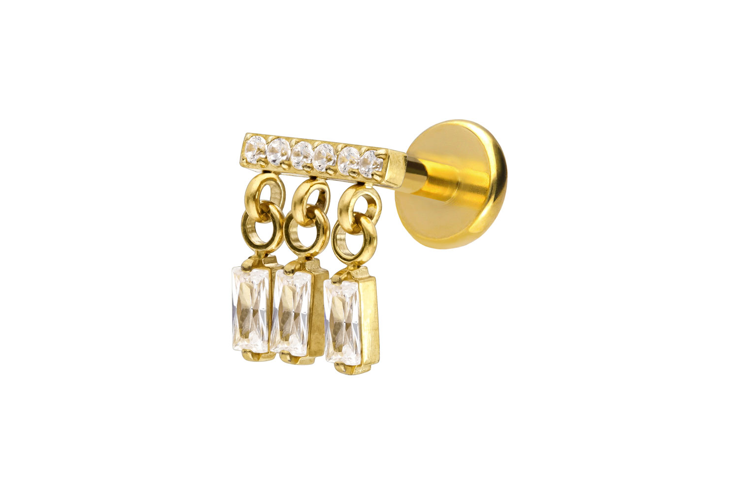 Titan Labret Piercing mit Push Fit WINDSPIEL